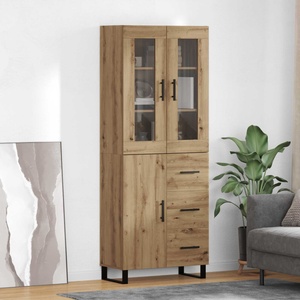 vidaXL Висок шкаф 2 бр. Дъб 69, 5 x 34 x 180 см Инженерна дървесина (3415908)