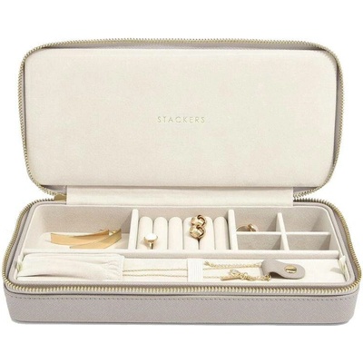 Stackers cestovní šperkovnice Taupe Sleek Necklace Travel šedobéžová 74305