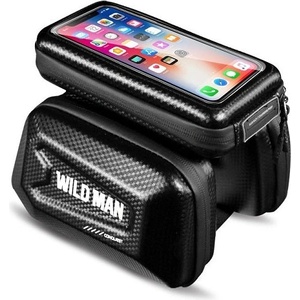 Wildman Кожена чанта wildman e6s 1l за рамка на велосипед, черна (gt001132)