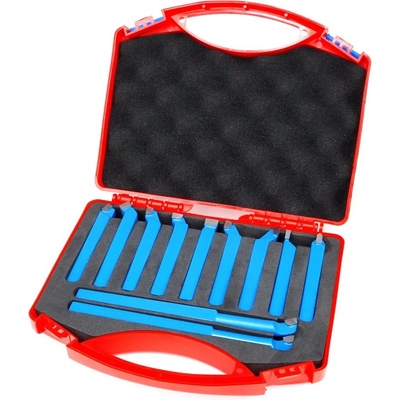 Soustružnické nože 12mm s SK plátky, sada 11 ks v kufru