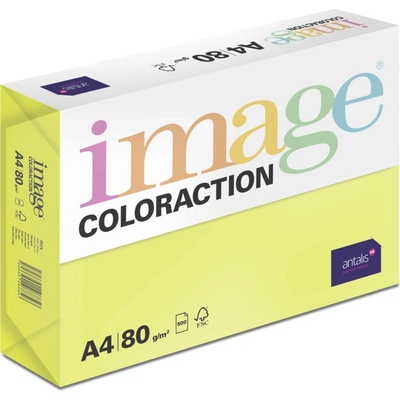 Coloraction barevný xerografický papír Image 80g A4, neonově žlutá balení 500 archů