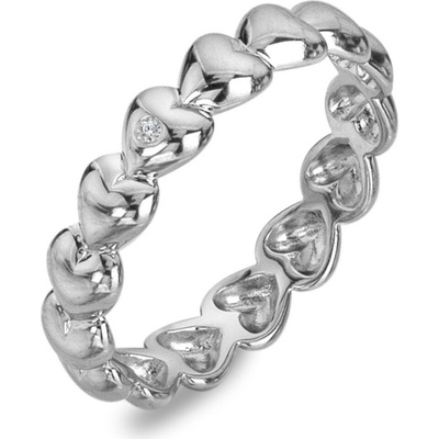 Hot Diamonds Srdíčkový stříbrný prsten s diamantem Serenity DR310