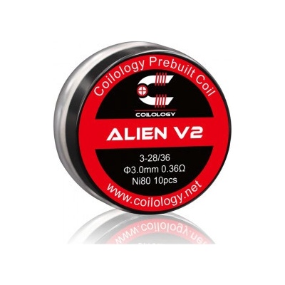 Ciology předmotané spirálky Alien V2 Ni80 0,36ohm 10ks