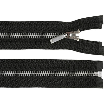 Kovový / mosazný zip šíře 6 mm délka 75 cm - 322 černá