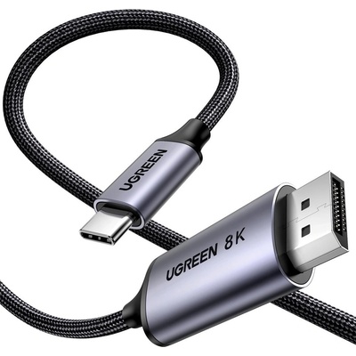 UGREEN High Definition Series USB-C to DisplayPort Cable - кабел с поддръжка на 8K за свързване от USB-C към DisplayPort (200 см) (тъмносив) (разопакован продукт)