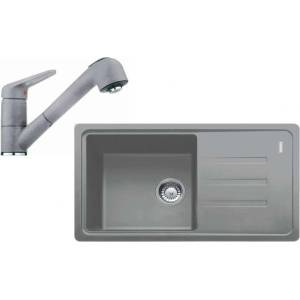 Franke - Кухненски комплект G122, мивка от фрагранит BSG 611-78/39 + смесител FC 9547.084, сив камък 114.0441. 185 (114.0441.185) Мивка за вграждане