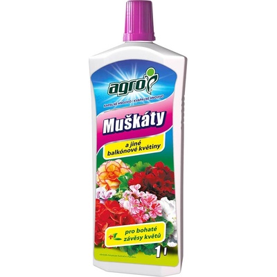 AGRO Tekuté hnojivo Muškáty a balkónové kvety 1 l