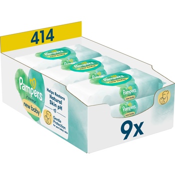 Pampers Harmony Нови бебешки мокри кърпички 9x46pcs (8700216026253)
