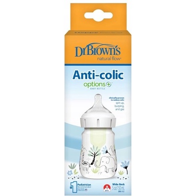 Dr. Brown’s kojenecká láhev Džungle options+ Wide Neck Anti colic 1 ks WB51008-I 150 ml