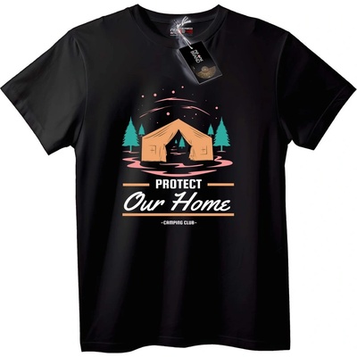 NOONEBRAND Тениска Лагерен клуб: Защитете нашия дом - 2XL, White