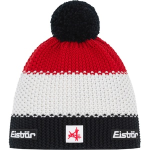 Eisbär Зимна шапка (beanie) Eisbär Star Pompon Ski Austria Beanie - Black / White / Ketchup - размер One Size (904-5502-0311)