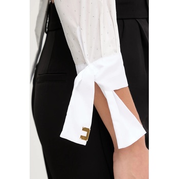 Elisabetta Franchi Риза Elisabetta Franchi дамска в бяло със стандартна кройка с класическа яка CA08151E3 (CA08151E3)