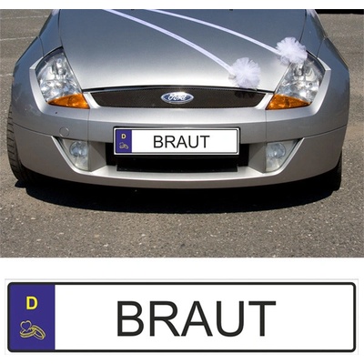 Svatební SPZ s textem - BLUELINE - Braut (1 ks)