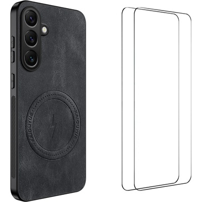 Samsung WANLONFENG SD Магнитен Калъф за Samsung Galaxy A57 5G - PC+TPU, Nappa текстура, 2 стъкла, 4 цвята