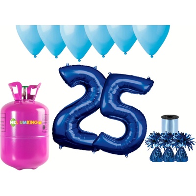 HeliumKing Hélium párty set na 25. narodeniny s modrými balónmi