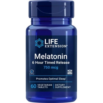 Life Extension Melatonin 6 Hour Timed Release, мелатонин с удължено освобождаване, 60 растителни таблетки