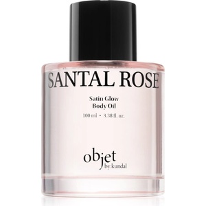 KUNDAL Objet Satin Glow Body Oil подхранващо масло за тяло за интензивна хидратация с аромат Santal Rose 100ml