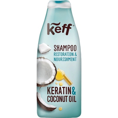 Keff Keratin & Coconut Oil Šampon pro poškozené vlasy 500 ml