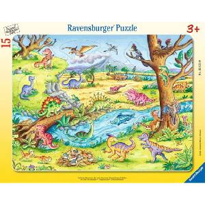 Ravensburger Детски пъзел Ravensburger от 15 части - Малки динозавърчета (5633) - ozone