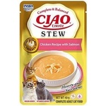 Inaba Foods Cat Ciao Stew - кремообразна готвена храна за котки с вкус на пилешко и сьомга, 40 г