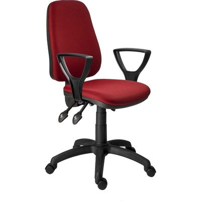 Antares Работен стол Antares 1140 ASYN BR25 до 140кг, дамаска, полипропиленова база, асинхронен механизъм, газов механизъм, коригиране на височината, червен (1140-ASYN-BR25-D3)