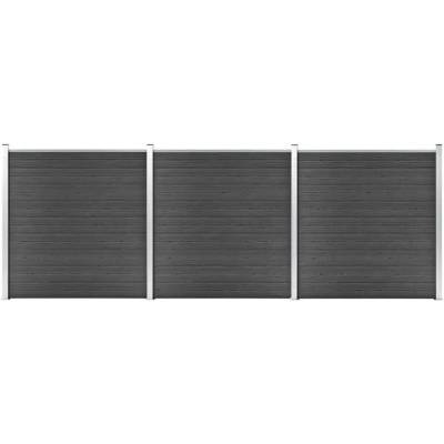 vidaXL Set plotových dílců WPC 526 x 186 cm černý