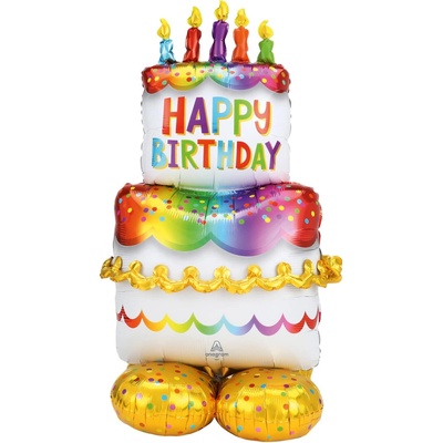 Amscan fóliový balónek Happy Birthday junior 134 cm