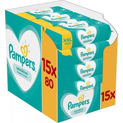 Pampers Sensitive detské čistiace obrúsky 15 x 80 ks