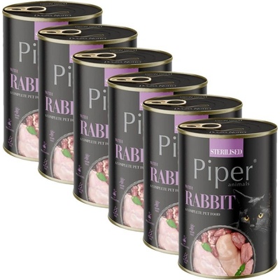PIPER Cat Sterilised králik 6 x 400 g