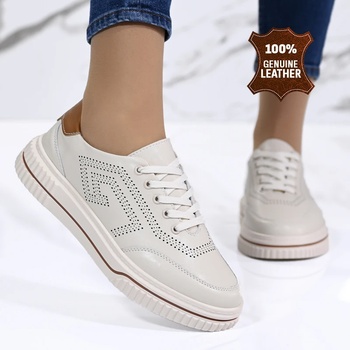 Обувки естествена кожа SW-4002 Beige