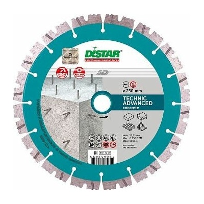 Distar Diamantový kotúč 230 x 12 x 22,2 mm 14315086018