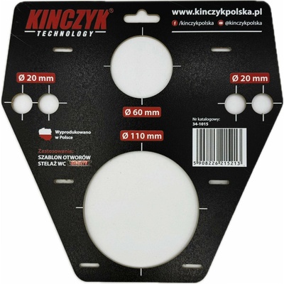 Šablona pro vrtání otvorů pro WC rám Geberit Kinczyk
