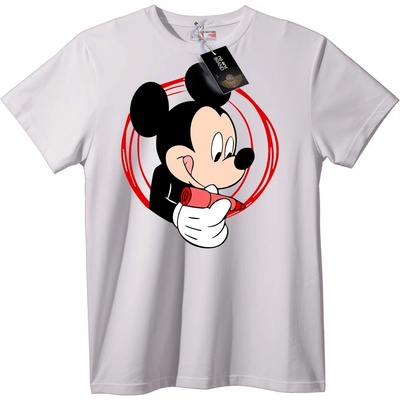 NOONEBRAND Тениска Mickey Mouse Червен Кръг - 2XL, White