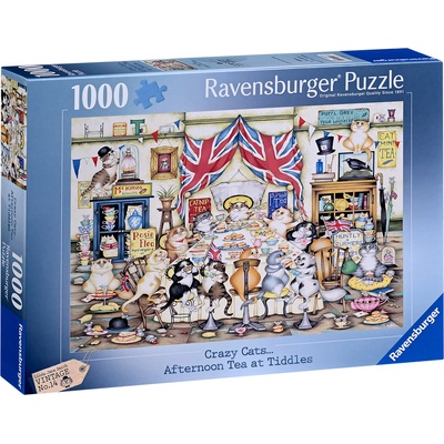 Ravensburger Пъзел Ravensburger от 1000 части - Crazy Cats: Следобеден чай в Тидълс (12000288)