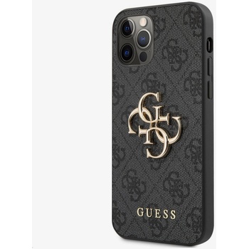 GUESS PU 4G Metal Logo Zadní Kryt pro iPhone 12/12 Pro Grey Калъф за телефон Guess | Lilav | ЖЕНИ | UNI