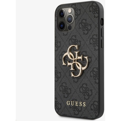 GUESS PU 4G Metal Logo Zadní Kryt pro iPhone 12/12 Pro Grey Калъф за телефон Guess | Lilav | ЖЕНИ | UNI