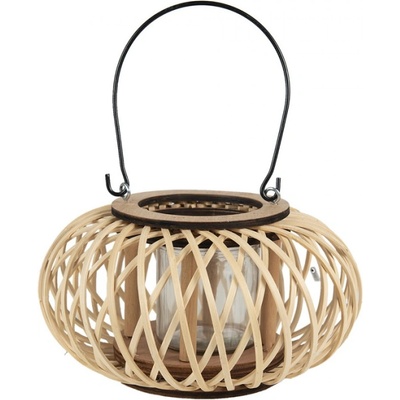 Přírodní dřevěná lucerna Bamboo – 23x12 cm