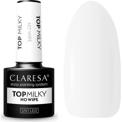 Claresa UV/LED Top Milky No Wipe gelový vrchní lak na nehty 5 g