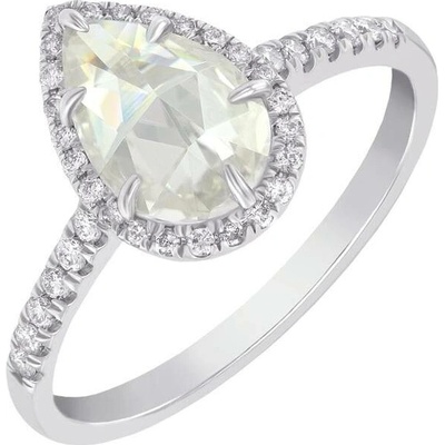 Eppi Zásnubní prsten s centrálním pear moissanitem a postranními lab grown diamanty Ladfer R37166