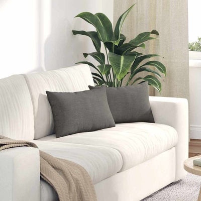 vidaXL Диван възглавници 2 pcs Светлосиво 50 x 30 cm Кордюрова тъкан (42013645)
