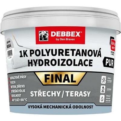 Den Braven 1K Polyuretanová hydroizolace FINAL Varianta: 1K Polyuretanová hydroizolace FINAL 4 kg kbelík šedá – Sleviste.cz