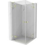 Mexen Lunar L Duo отваряема душ кабина 75 x 75 см, прозрачна, златна четка - 834L-075L-075P-55-00 (834L-075L-075P-55-00)