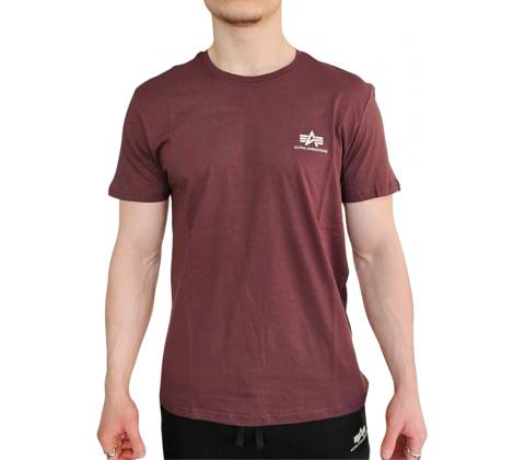Alpha Industries Basic T Small logo Deep Maroon