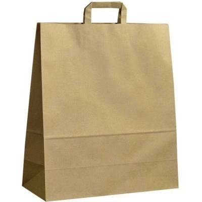 Papírová taška hnědá Topcraft 400x160x450 mm s plochým uchem