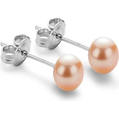 Swan Сребърни обици със сладководни розови перли 6-7 мм E6065B Swan