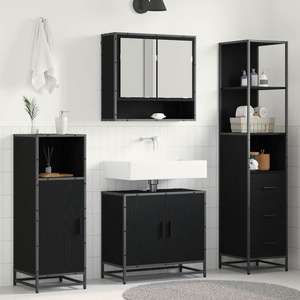 vidaXL Комплект мебели за баня 3 бр. Черния дъб 35 x 37, 5 x 166 см (3402520)