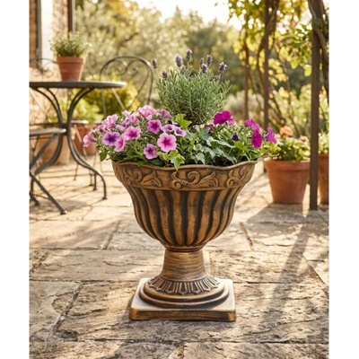 Strend Pro Kvetináč Antik s podstavcom 30x30 cm zlatý