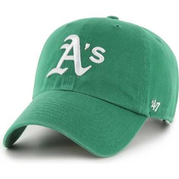 47 brand Памучна шапка с козирка 47 brand MLB Oakland Athletics в зелено с апликация B-NLRGW18GWS-KYA (B.NLRGW18GWS.KYA)