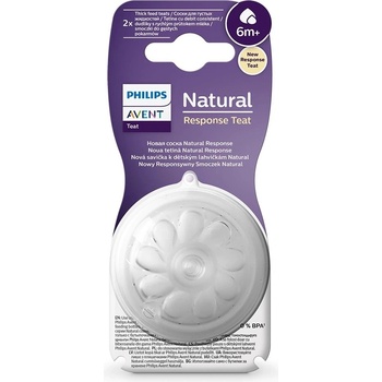 Avent Philips cumlík Natural Response 6 na kašu 2 ks transparentni