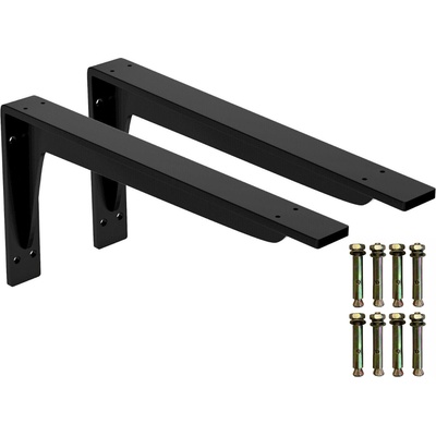 Onpira Čierny držiak police s podperou 14-59 cm [2ks] Rozmer: 290x145 mm